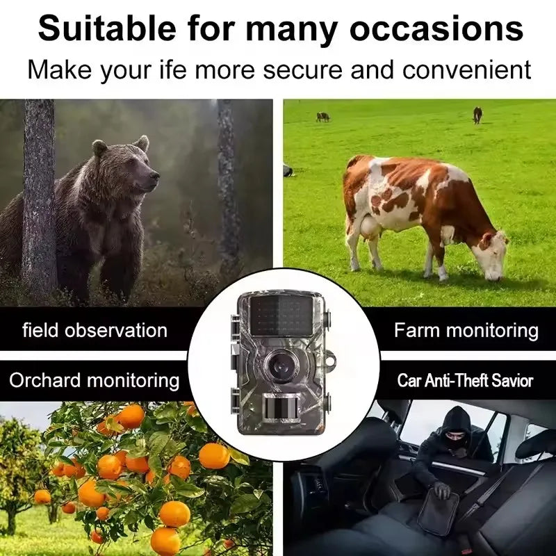 Hunting Trail Camera 16MP 1080P 940nm Infrared Night Vision Motion Activated Trigger Security Cam Outdoor Wildlife Photo Trap