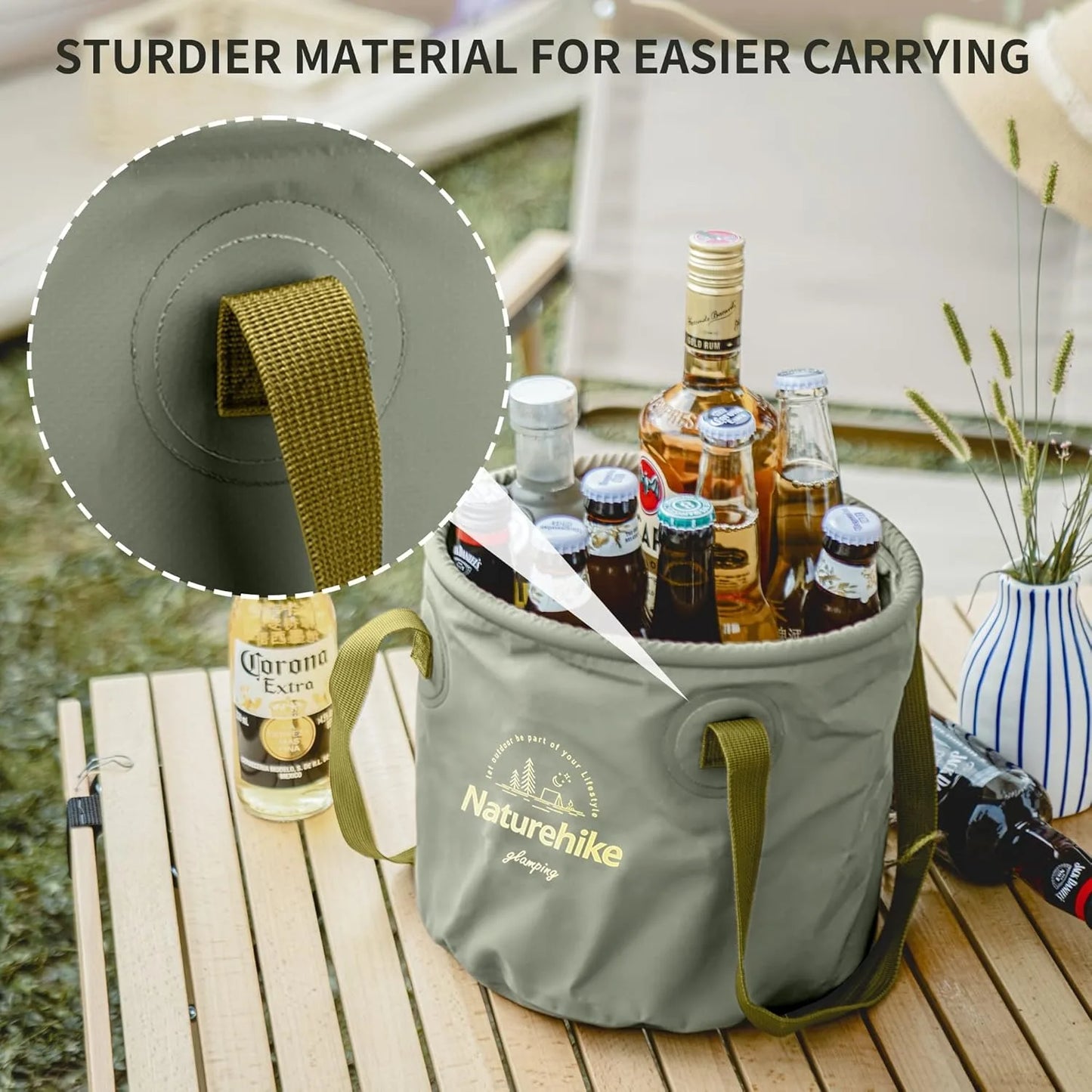 Naturehike Folding Bucket Portable Outdoor Multifunctional Collapsible Water Basin for Camping Fishing Hiking Storage Bucket