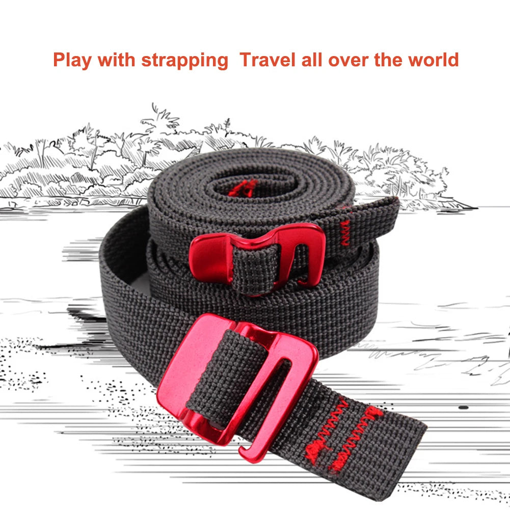5-20PCS 1.5m Cord Tape Nylon Rope with Quick Release Hook Hiking Climbing Tension Belts  Buckle Tie-Down Belt Cargo Straps