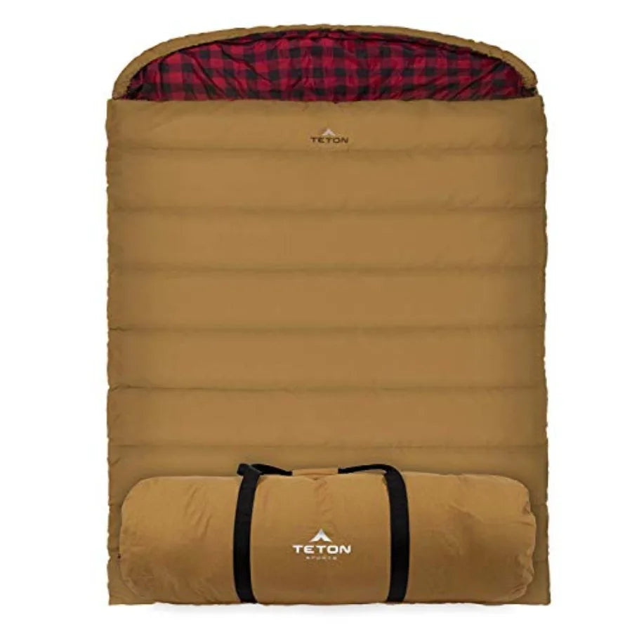 Queen Size Double Sleeping Bag- A Warm Bag The Whole Family can Enjoy – Great for Camping, Hunting and Base Camp. Compression Sa