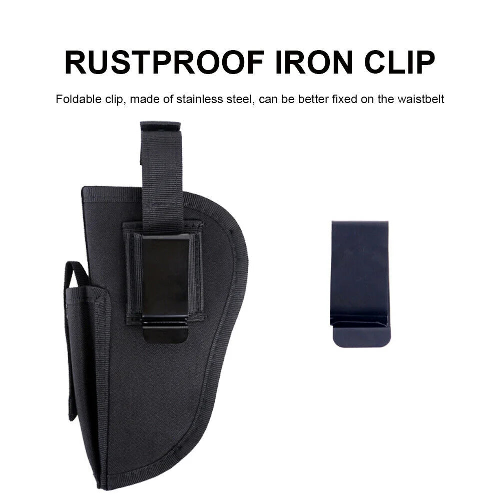 Military Gun Pouch Case Tactical MOLLE Gun Pouch Holster Left / Right Universal Hand Gun Holder Pouch Left Hand Pistol Holder