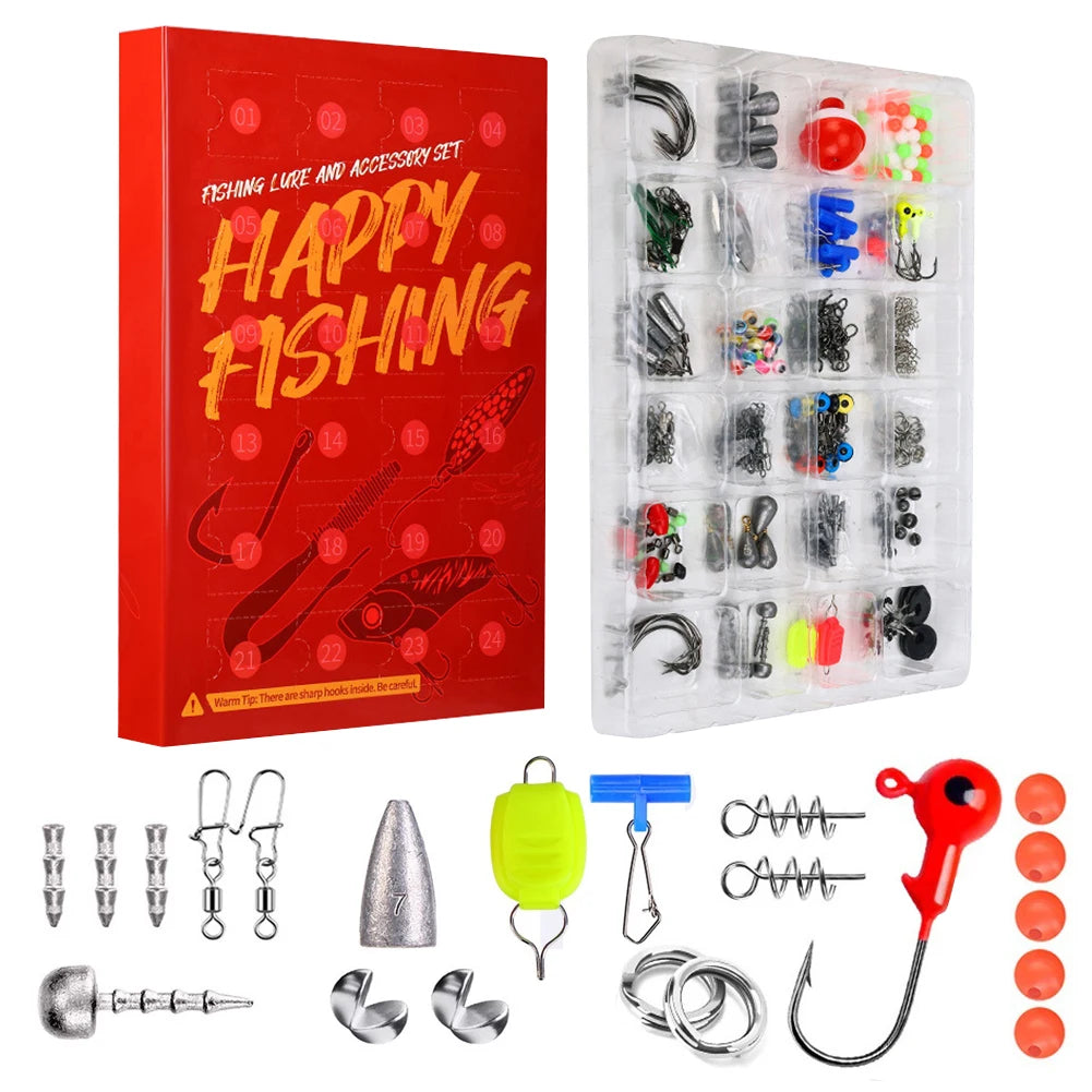 Fishing Tools Accessories Kit Set with Jig Hooks Beads Sinkers Weight Swivels Outdoor Fishing Accessories Set Gifts for Men