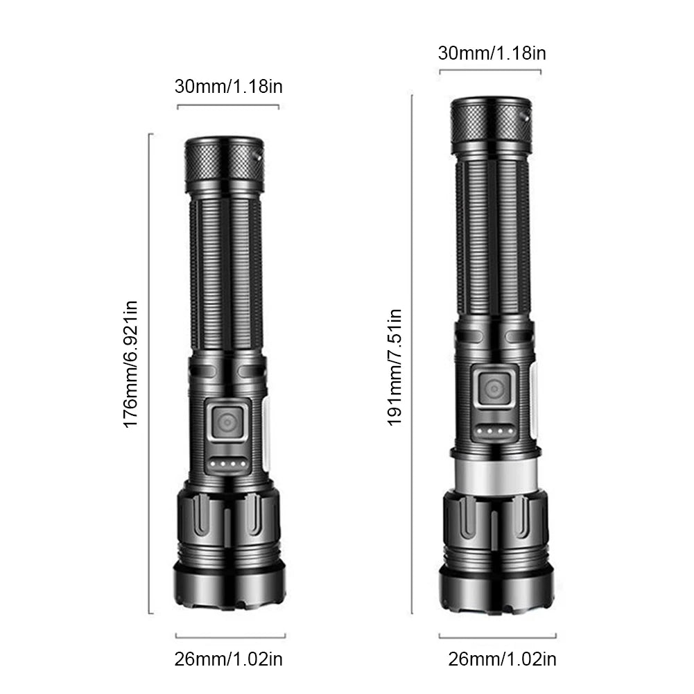 XHP50 Flashlight 800LM COB LED Outdoor Lantern 1200mAh Type-C USB Rechargeable IPX4 Waterproof Camping Fishing Lighting