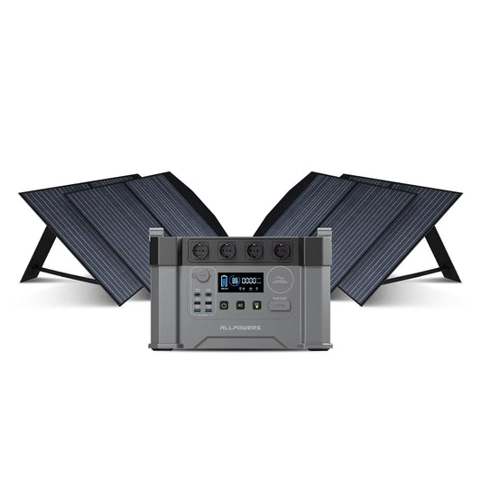 ALLPOWERS S2000 Pro Solar Generator 1451Wh 2400W Portable Power Station & 140W / 200W / 400W Foldable Solar Panel for Camping RV