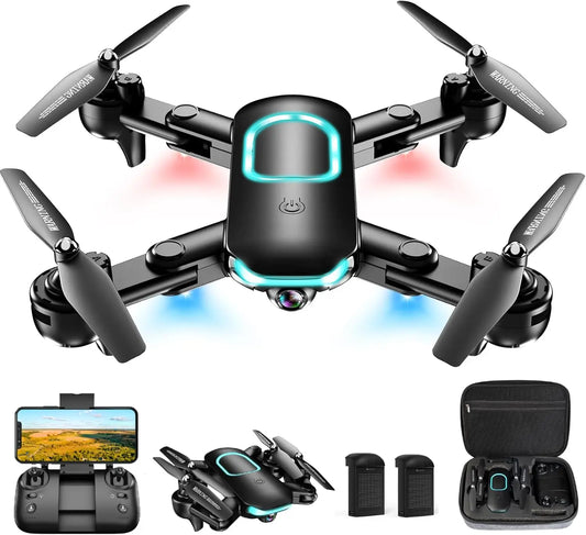 Foldable Drone with 1080P Camera for Beginners: Altitude Hold, Gesture Selfie, Waypoint Fly, 3D Flip