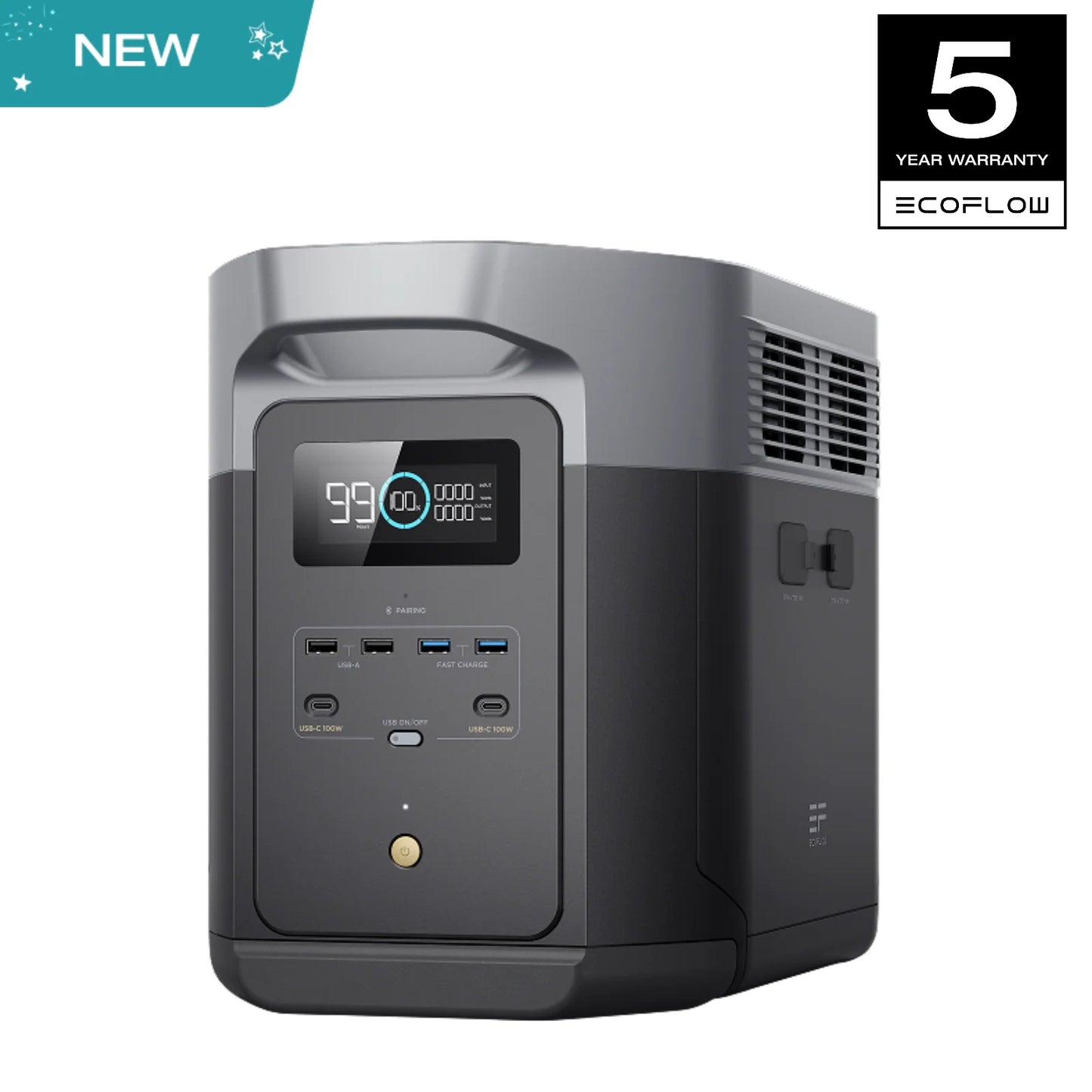 ECOFLOW Portable Power Station DELTA 2 Max, 1900Wh Solar Powered Generator, 2400W LFP Solar Generator, Full Charge in 1 Hr