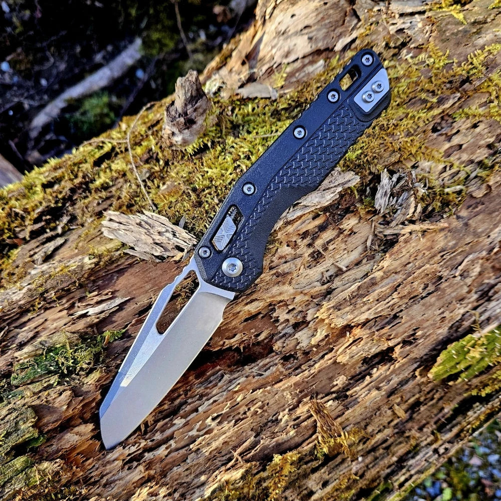 Folding Black Knife Premium 8Cr13Mov Folding Pocket Knife, Ergonomic Nylon Fiber Handle, Versatile EDC Tool for Outdoor Camping