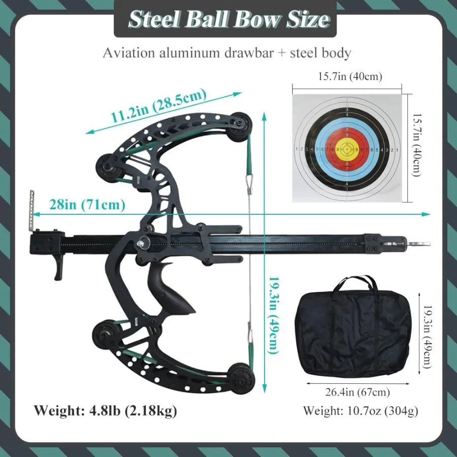 Ball Bearing Bow Compound Bow Set That Shoots Steel Balls Right Handed Hunting Bows for Adults Composite Pulley Bow with Contin
