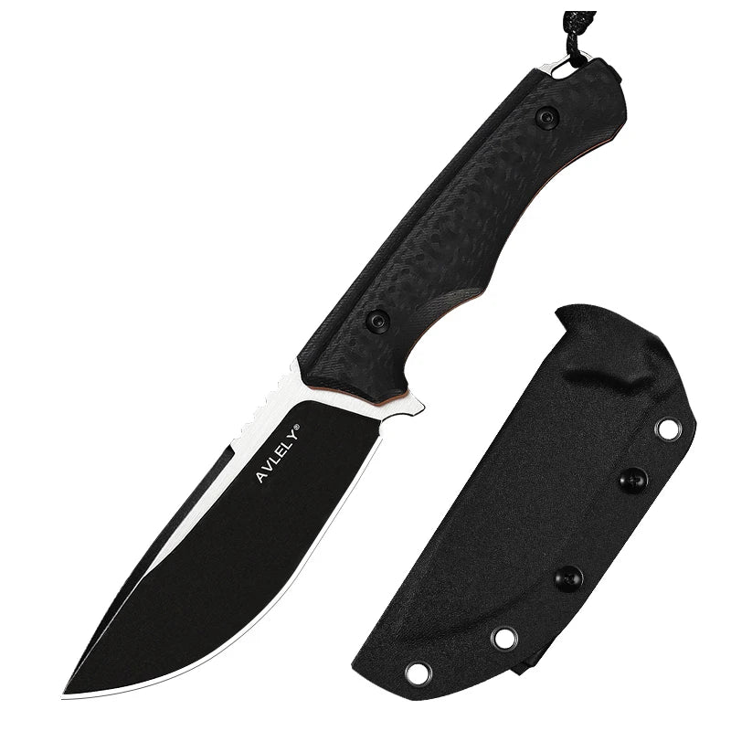 DC53 steel fixed blade straight knife, G10 handle with K sheath, outdoor camping hunting self-defence knife, camping EDC tool