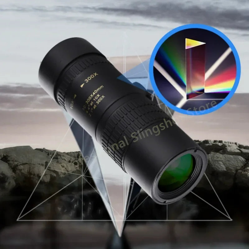 Powerful Monocular Telescope 10-300X Zoom Remote Professional Monocular Telescope HD High Quality BAK4 Prism Portable Camping
