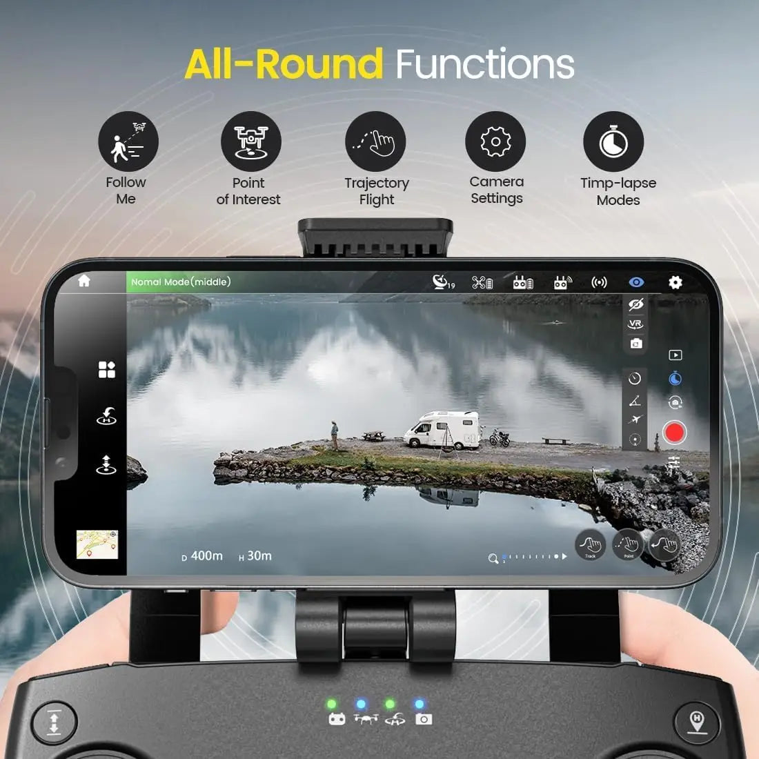 4K GPS Drone with 3-Axis Gimbal, Foldable Quadcopter for Adults, 10000ft Range, Follow Me & Auto Return