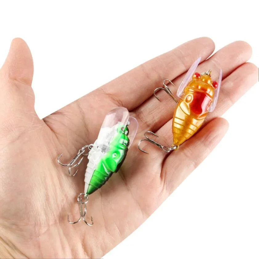 4cm 5.5g Bionic Iscas  Artificial Wobblers Crankbait Pesca Insect Pike Tackle Simulation Cicada Hard Fake Bait Fishing Lure 1pcs