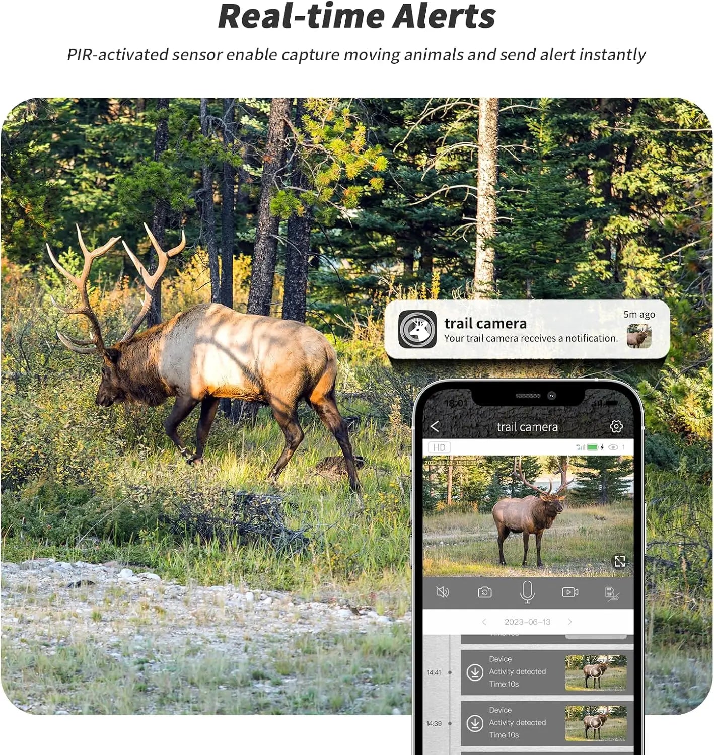4G LTE Cellular Trail Cameras 3rd Gen with Live Streaming, Game Camera Built-in SIM Card with Motion Activated 0.2s Trigger Time