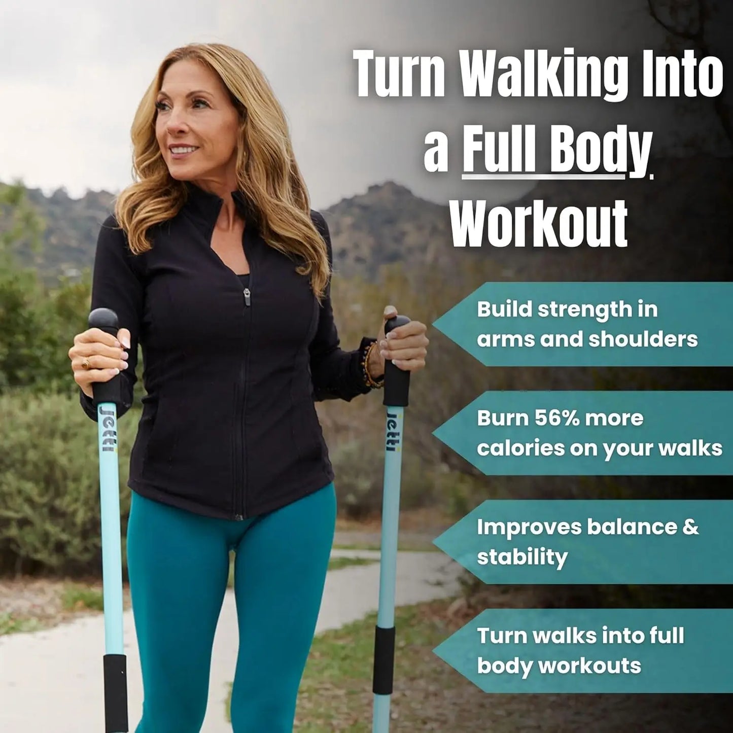 Weighted Walking Sticks for Balance and Stability - Ergonomic Hiking Poles for Seniors, Men & Women