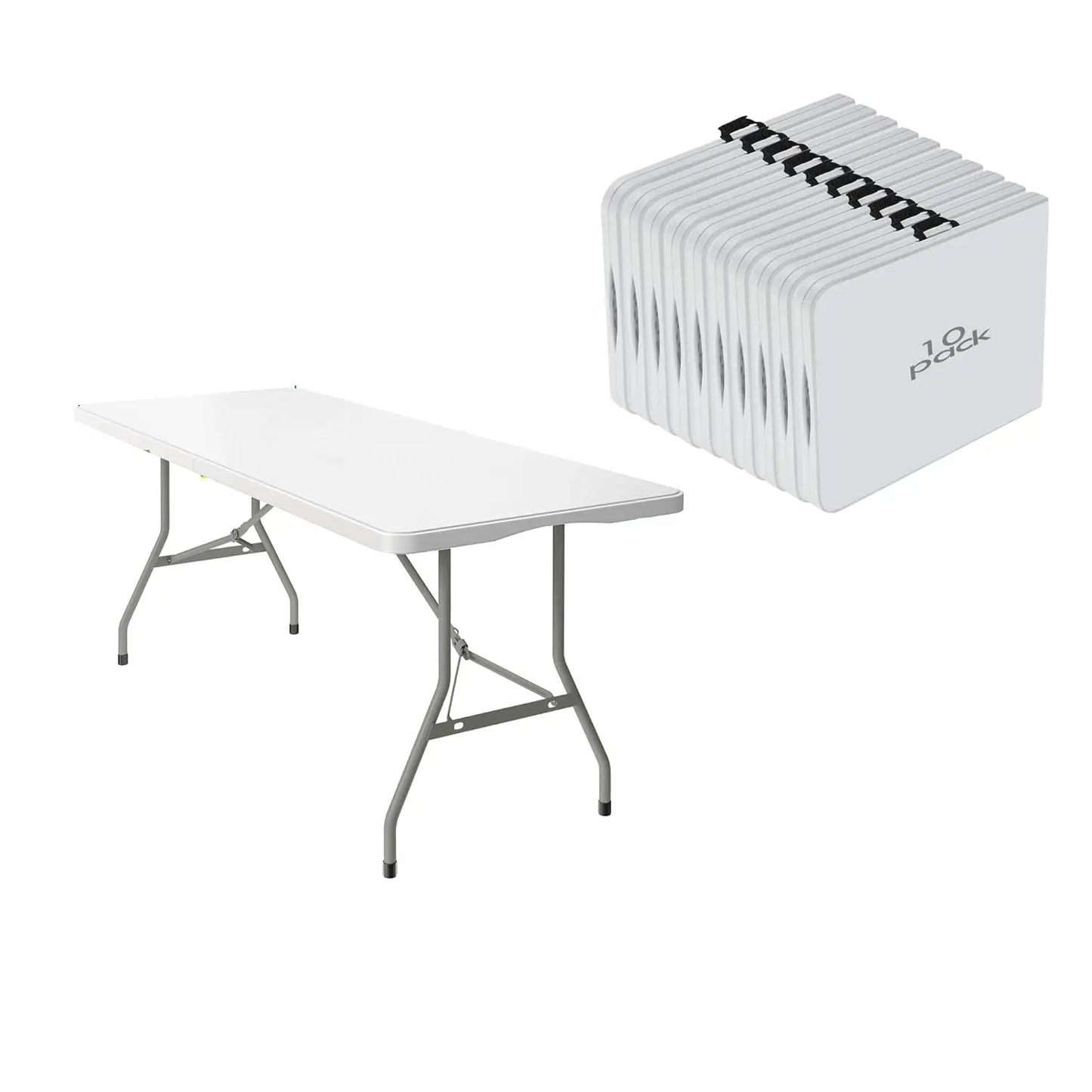 6ft Foldable Table w/ Handle & Steel Legs Heavy Duty Portable Party Dining Wedding Picnic Indoor Outdoor Camping Utility, Custom