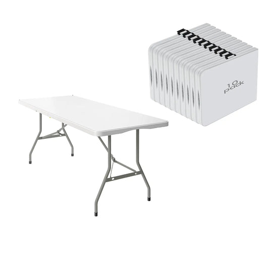 6ft Foldable Table w/ Handle & Steel Legs Heavy Duty Portable Party Dining Wedding Picnic Indoor Outdoor Camping Utility, Custom
