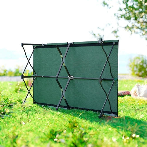 2 Person 50" Extra Wide Folding Camping Cot for Adults, Portable Elevated Outdoor Bed with Carry Bag for Beach Hiking, Green