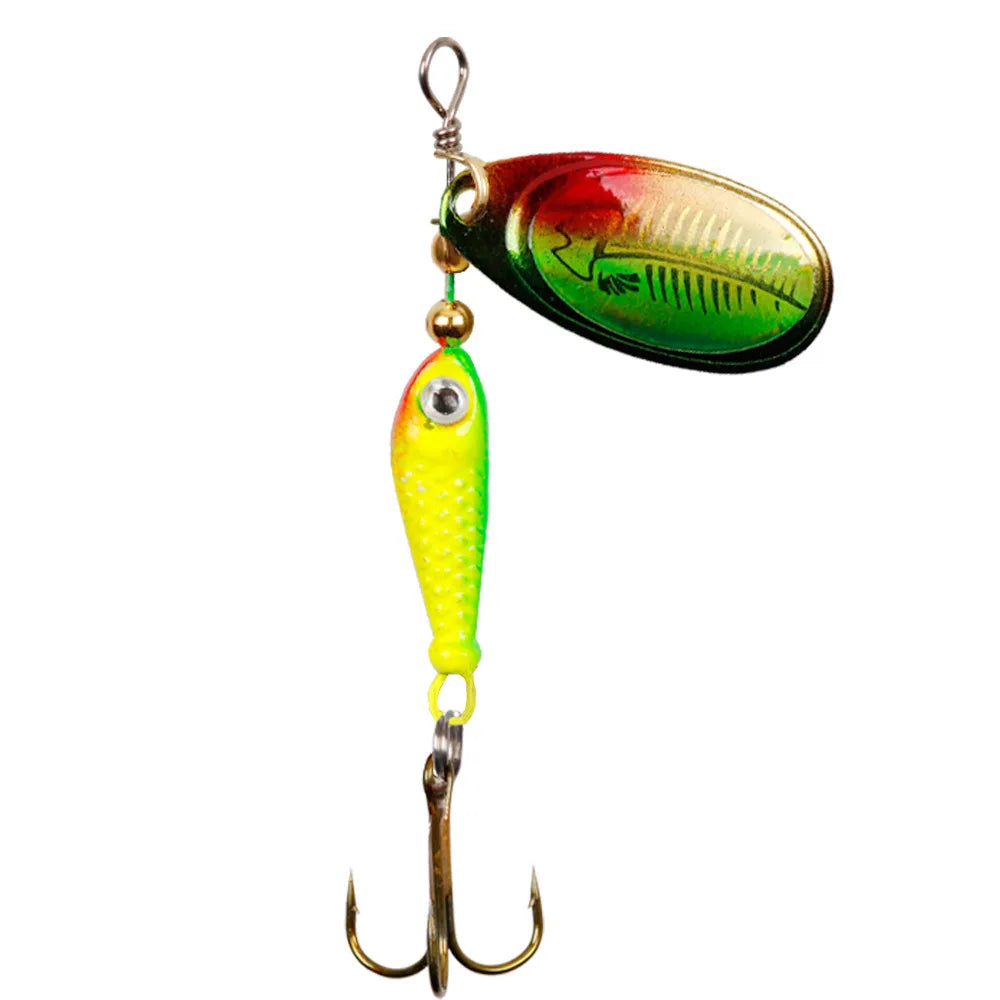 Rotating Metal Spinner Fishing Lures 9g Sequins Iscas Artificial Hard Baits Crap Bass Pike Treble Hook Tackle Lure חכת דייג