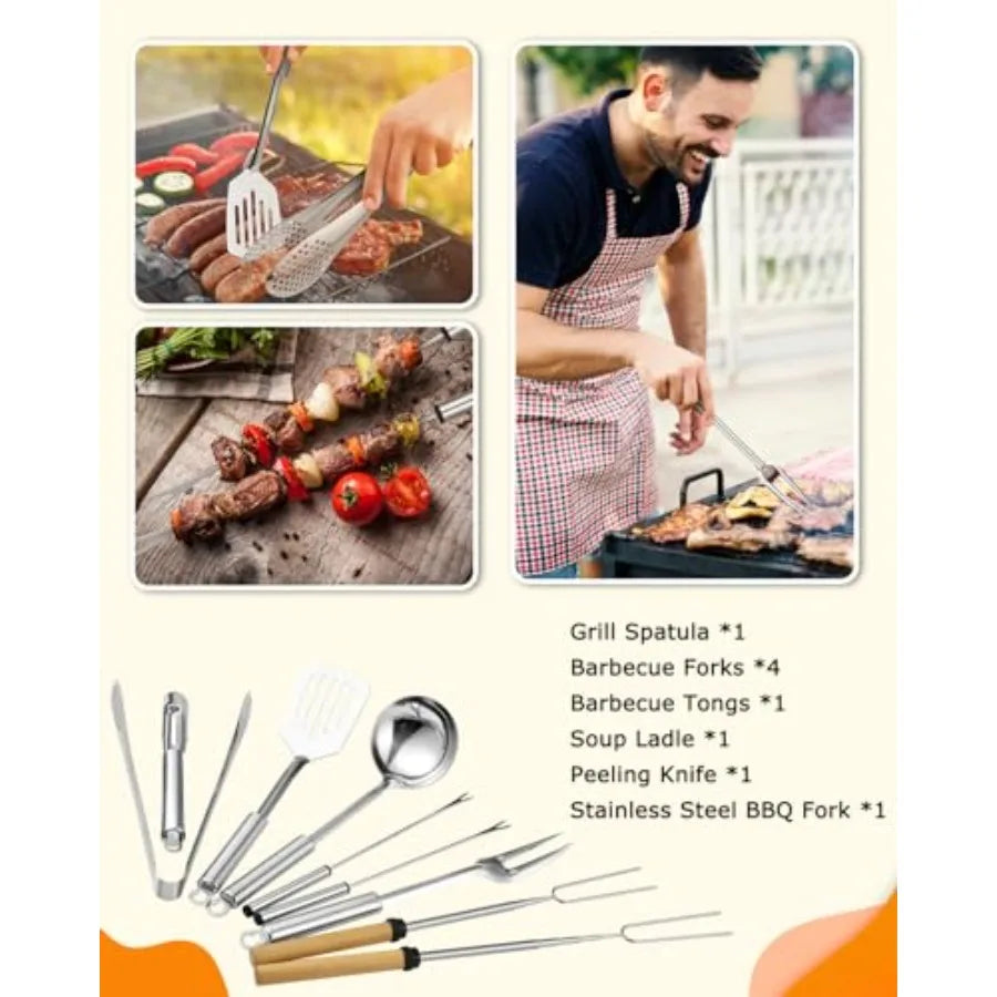 Camping Cooking Set - Camping Utensil Set Car Camping Cooking entials Gear for Camp Kitchen Cooking and Grilling, Stainl Steel