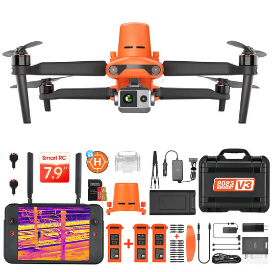 Autel Robotics EVO II Dual 640T RTK V3 Thermal Drone Real-time Centimeter-Level Positioning Remote ID S-ony 1'' 6K/30fps HDR