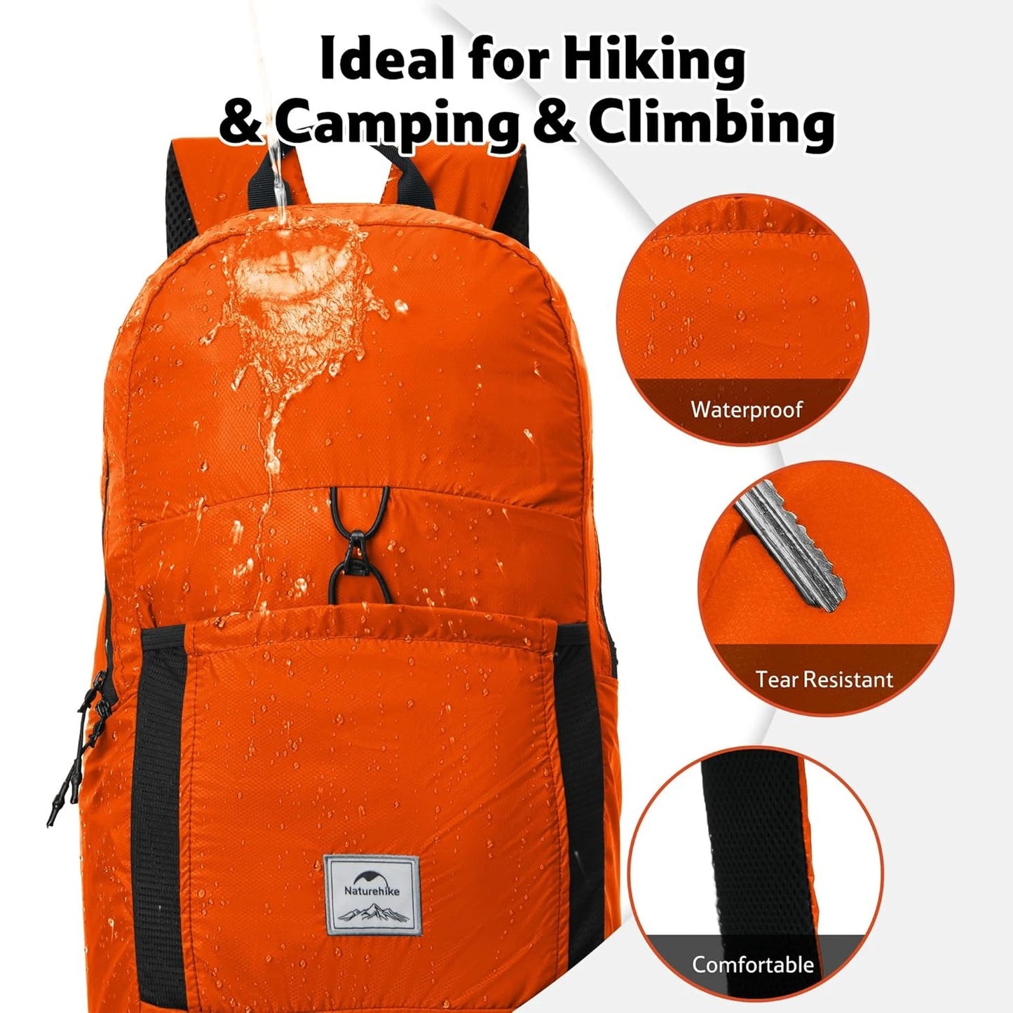 Naturehike 30L Silicone Folding Backpack Lightweight Portable Waterproof Outdoor Camping Hiking Shoulder Bag for Travel Airplane