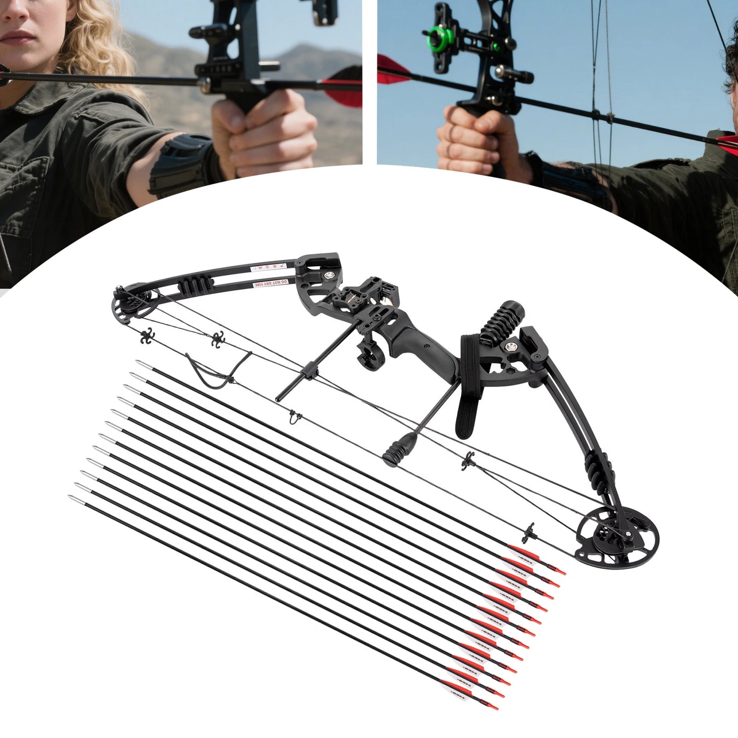 Hunting Bow Archery Arrows Set Right Hand Compound Bow Arrow Set, Draw Length 24"-29.5", Draw Weight 30-55 lbs,310 fps