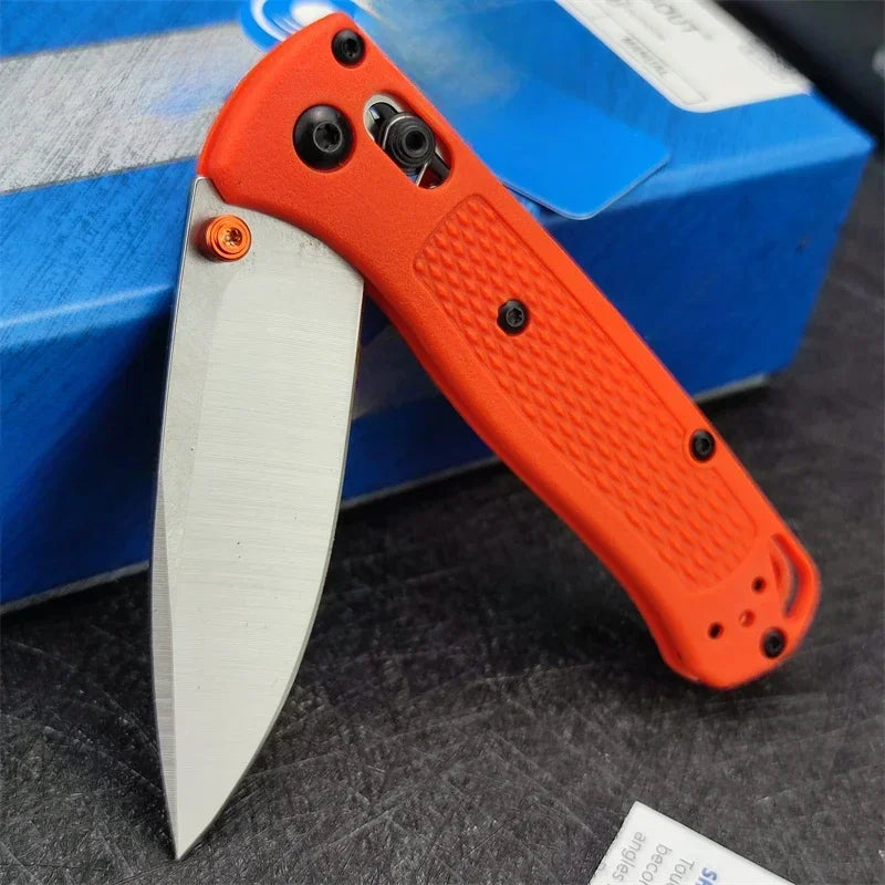 BM 533-3 MINI Bugout Nylon Wave Fibre Handle Axis Lock Folding Outdoor Pocket Knife EDC Camping Hunting Tools