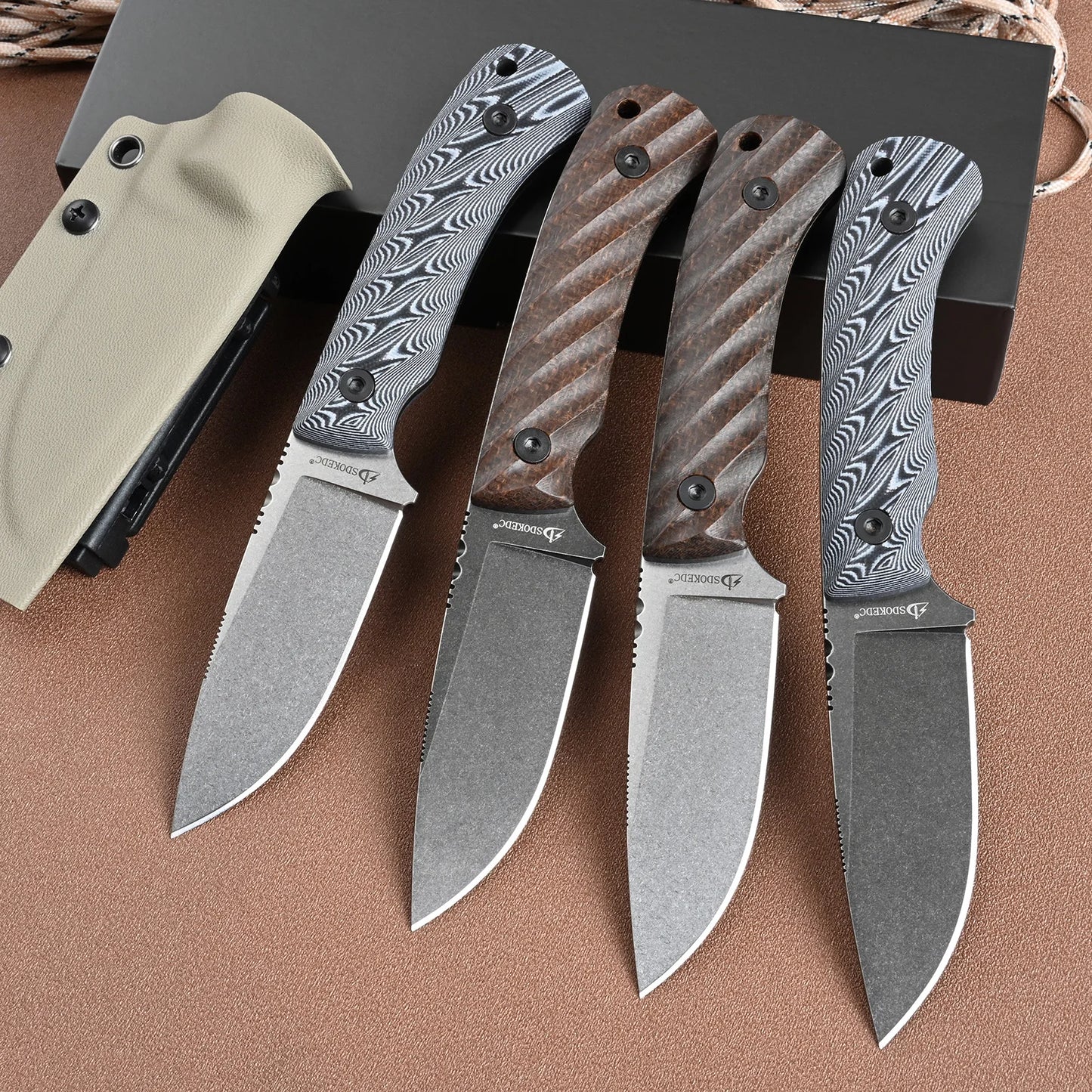 SDOKEDC DC53 Steel Fixed Blade Utility Knife for Outdoor Camping Hiking Fishing EDC Hand Tool