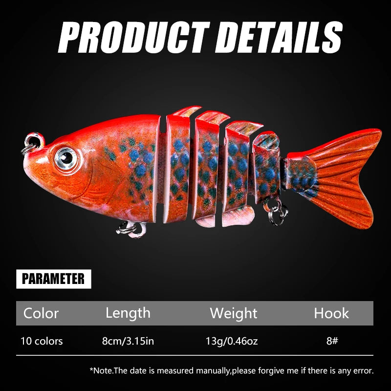 8cm 13g 10PCS Fishing Lure Swimbait Lifelike Fishing Hard Lure Crankbait With 2 Hook Fishing Baits Pesca Cebo for Bass Pike