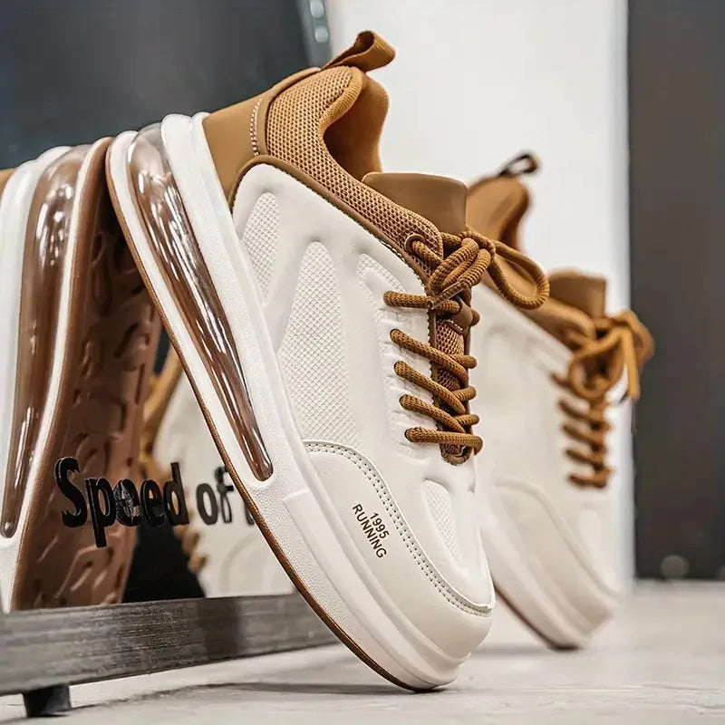 Men's fashionable street skate shoes, couple's style comfortable anti-slip laced casual sports shoes, suitable for men's outdoor
