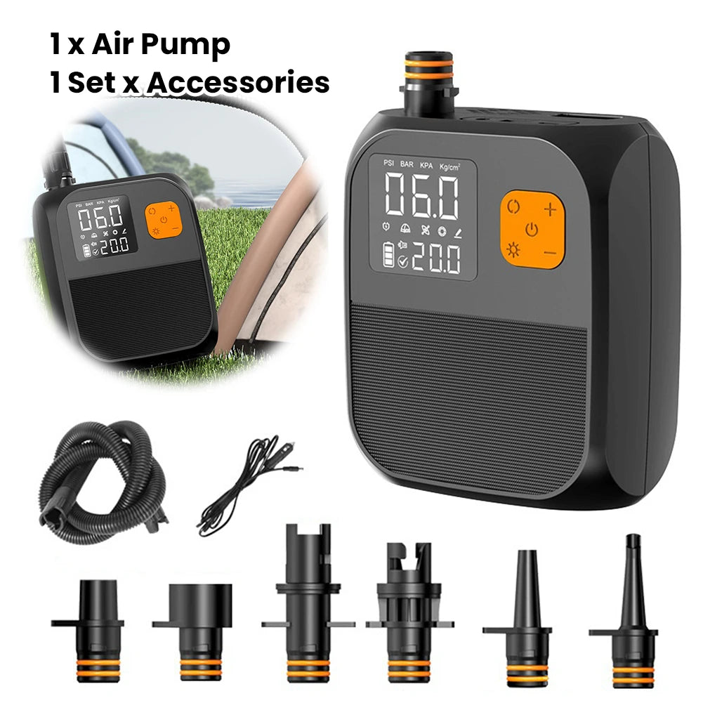 SUP Air Pump Rechargeable SUP Pump Portable Electric Pump for Inflatable Stand Up Paddle Board Kayaks Boats
