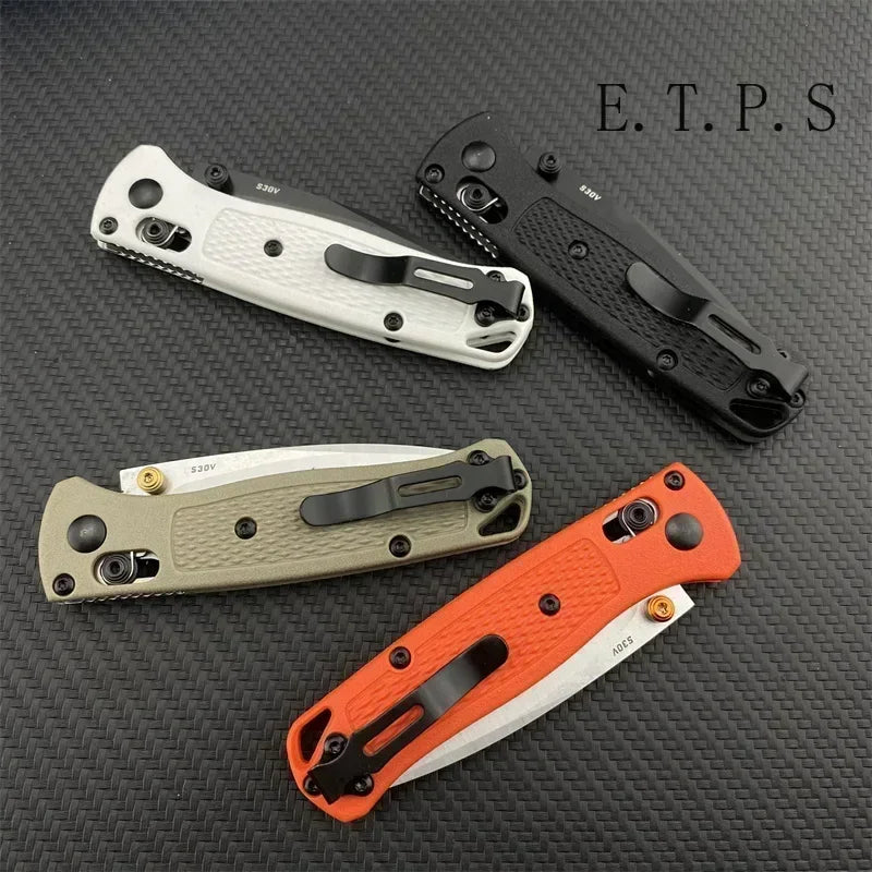 BM 533-3 MINI Bugout Nylon Wave Fibre Handle Axis Lock Folding Outdoor Pocket Knife EDC Camping Hunting Tools