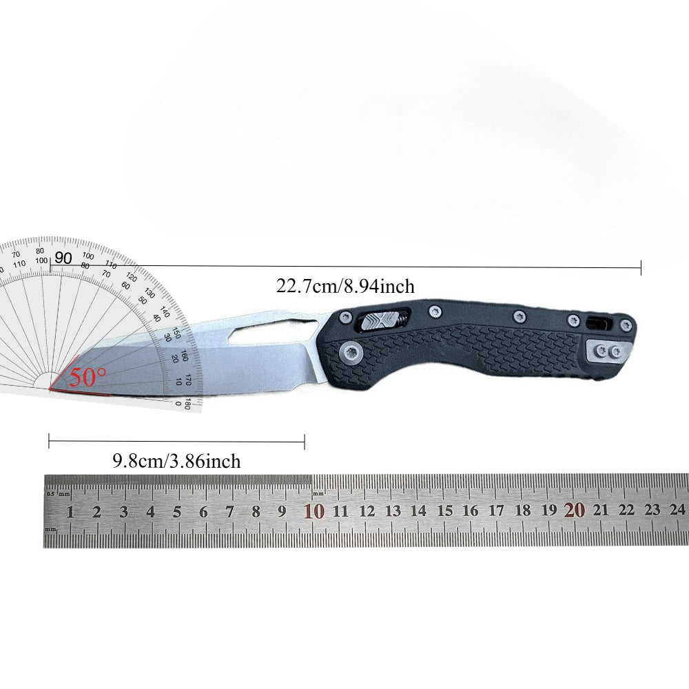 Folding Black Knife Premium 8Cr13Mov Folding Pocket Knife, Ergonomic Nylon Fiber Handle, Versatile EDC Tool for Outdoor Camping