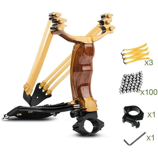 Professional Competitive Slingshot with Folding Wrist Support High Velocity Catapult Shooter Outdoor Hunting,Shooting Equipment