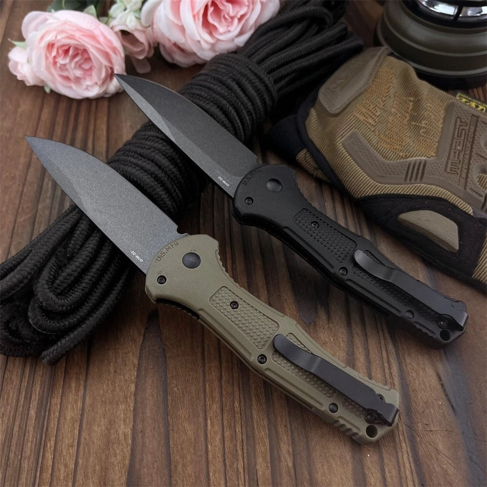 Portable Outdoor Pocket Knife D2 Blade Nylon Fiber Handle Camping Fruit Folding Knife EDC Jungle Hiking Adventure Survival Tool