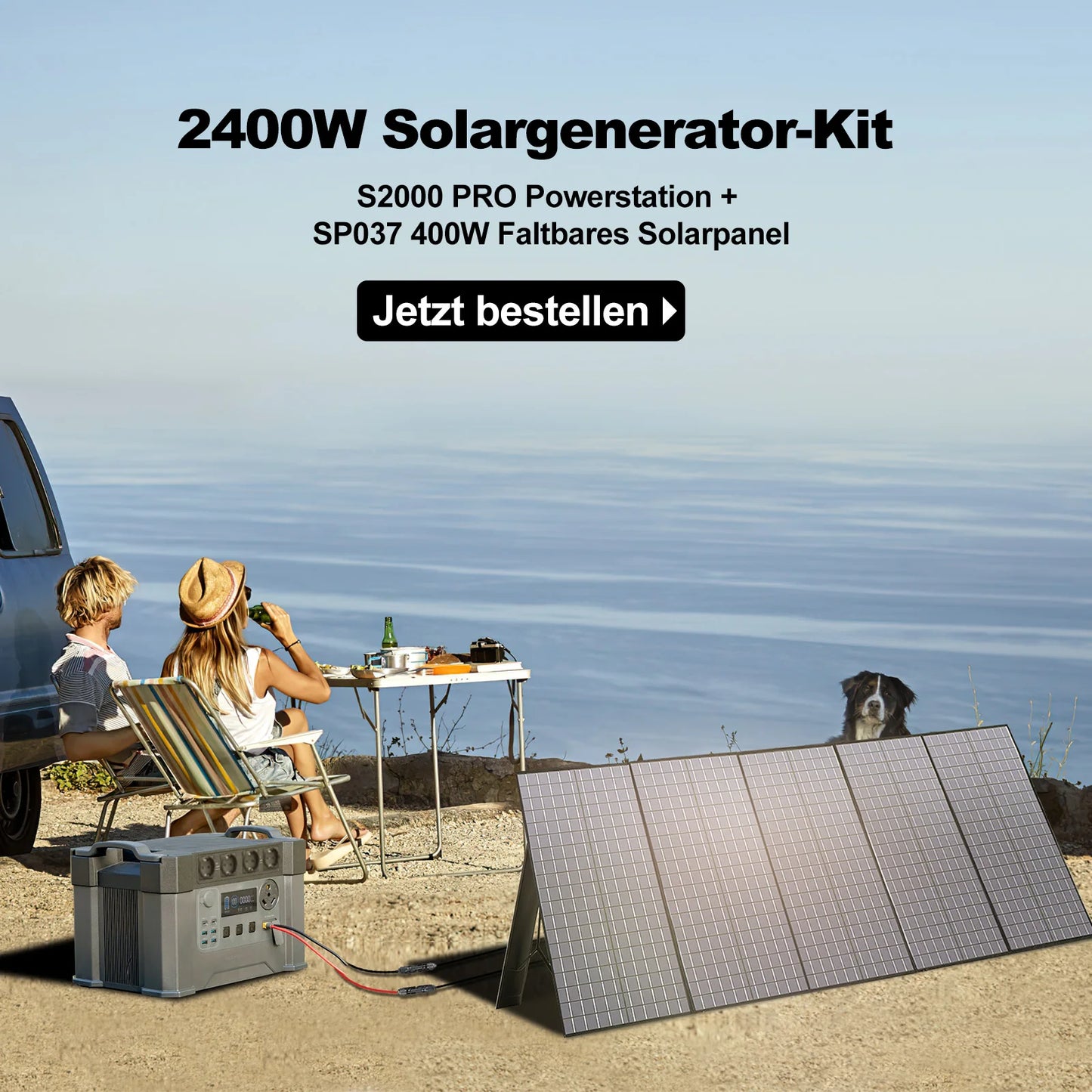 ALLPOWERS S2000 Pro Solar Generator 1451Wh 2400W Portable Power Station & 140W / 200W / 400W Foldable Solar Panel for Camping RV