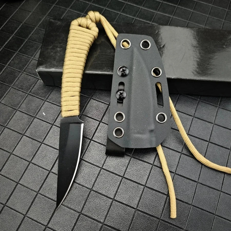 Outdoor Professional Hunting Knife with Sheath MKC 440c Blade Self-defense Tactical Defense Tool Mountaineering Knife Men's Gift