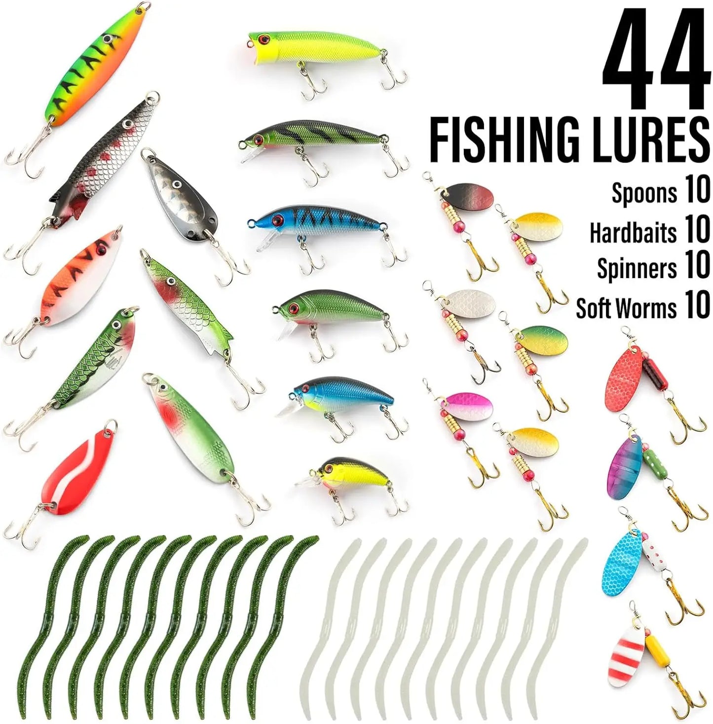 125-Piece Telescopic Fishing Rod and Reel Combo Set with Tackle Bag for Adults, Collapsible Travel Gear for Freshwater Saltwater