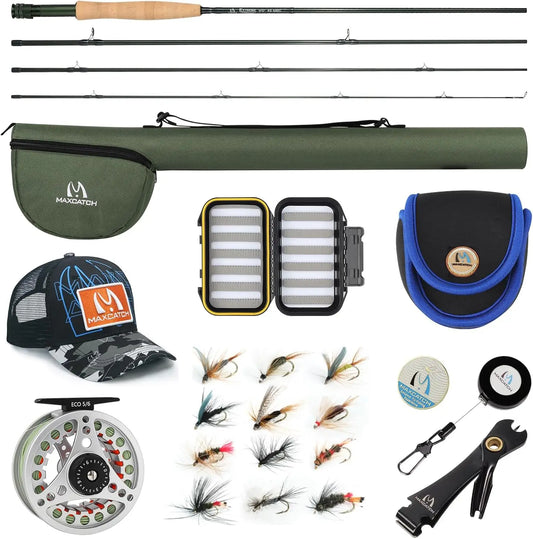 Complete Fly Fishing Combo Kit with Rod, Reel, and Travel Case for Beginners