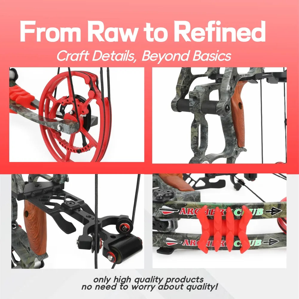 Let off 80% Compound Dual-use Bow Set 19" Axle 30-60lbs Hunting Steel Ball 420FPS Right Hand for Adults Hunting Shooting