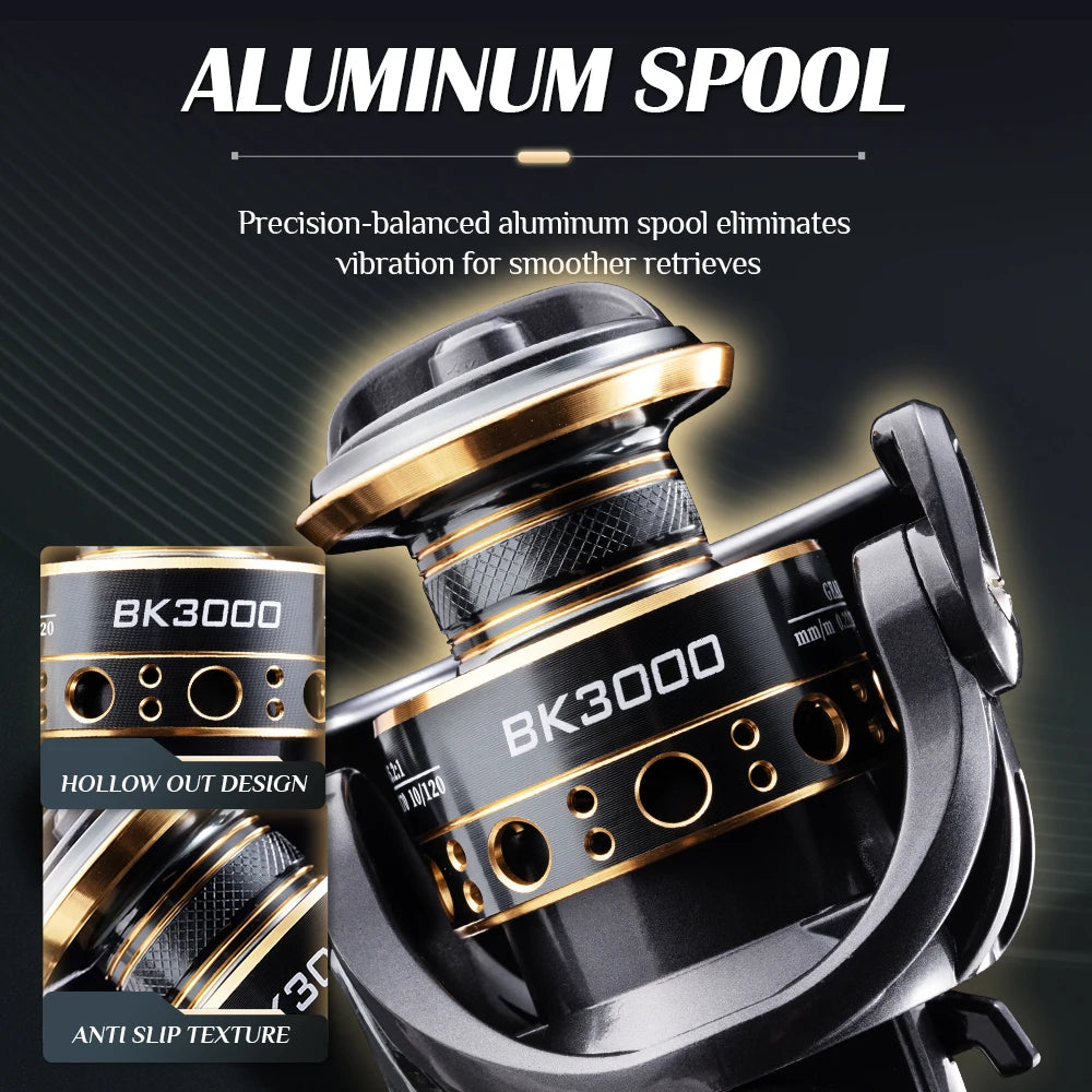 Rooblinos BK Real 4+1BB Ultralight Max Drag Fishing Reel Fishing Wheel Handle Carp Fishing Reel Saltwater Freshwater Fish
