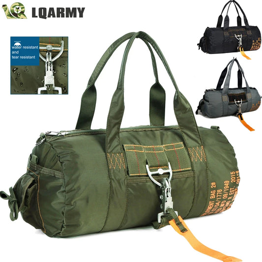LQARMY Tactical Parachute Sport Duffle Bag 1000D Nylon Outdoor Travel Belt Bag Camping Tactical Crossbody Bag