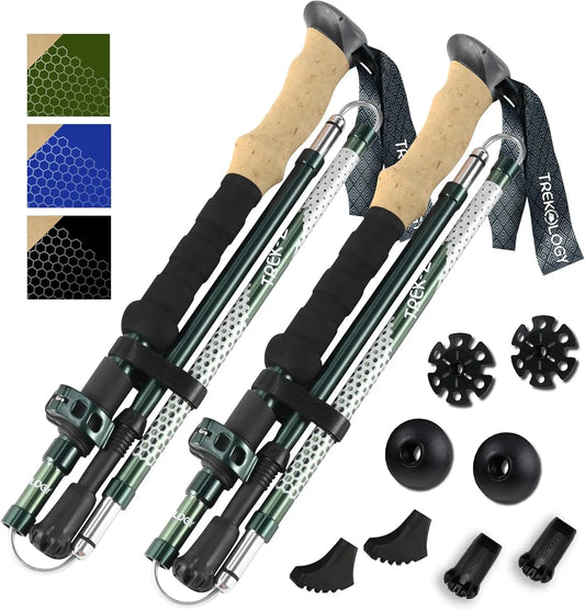 Trek-Z Collapsible Hiking & Trekking Poles - Balance Support for Seniors, Women, and Men, 2pc Per Set