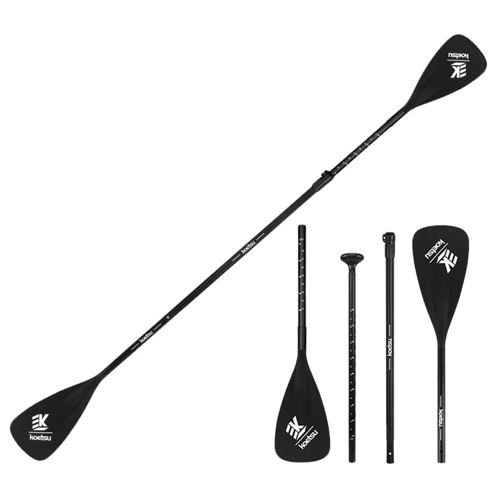 Single Double Ended Paddles Aluminum Alloy Portable Retractable Paddle Dual-Purpose Detachable SUP Paddle for Canoe Kayaking