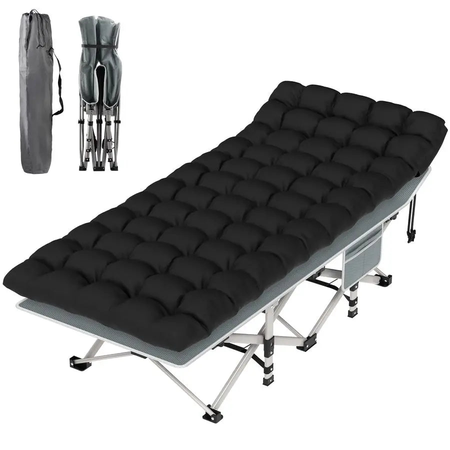 Camping Cot, Folding Camping Cot Bed for Adults Sleeping 1200D Double Layer Oxford Portable Folding Outdoor Cots for Camping W S