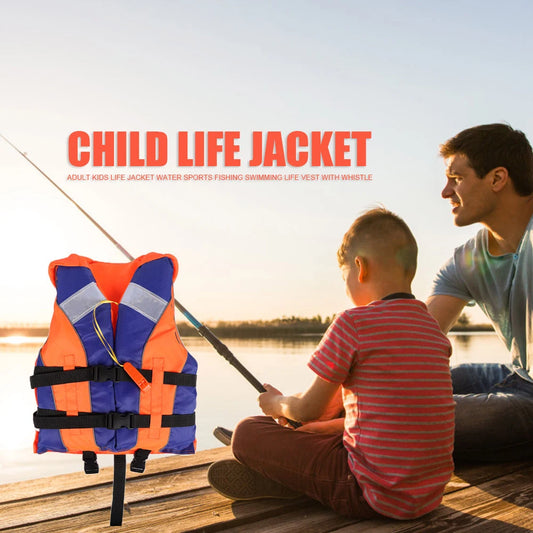 Kids Life Jacket Water Sports Fishing Swimming Boating Life Vest with Whistle