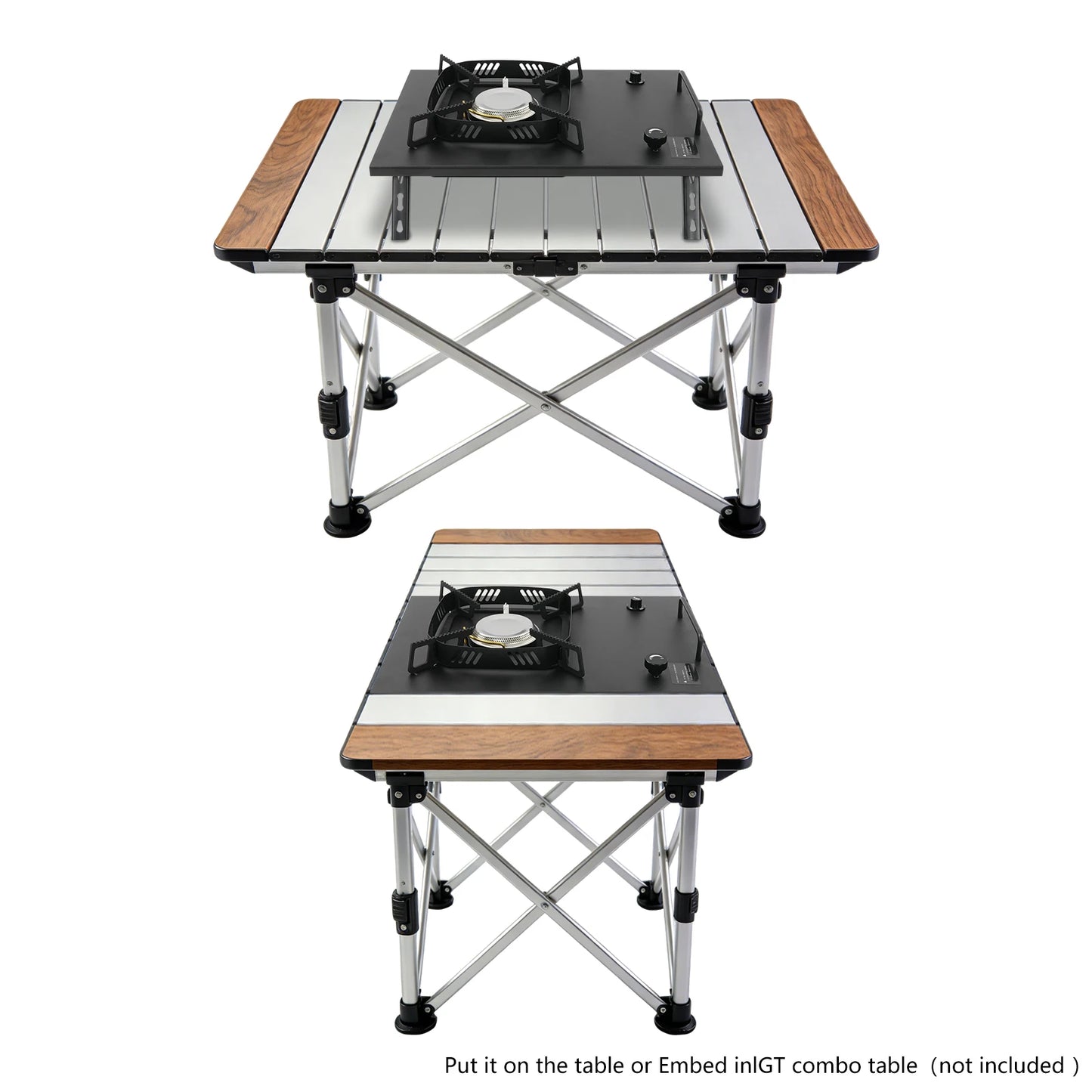 Foldable Camping Gas Stove 2700W, Outdoor Portable Stove with Carry Bag, Wind Shield & Piezo Ignition for BBQ Camping