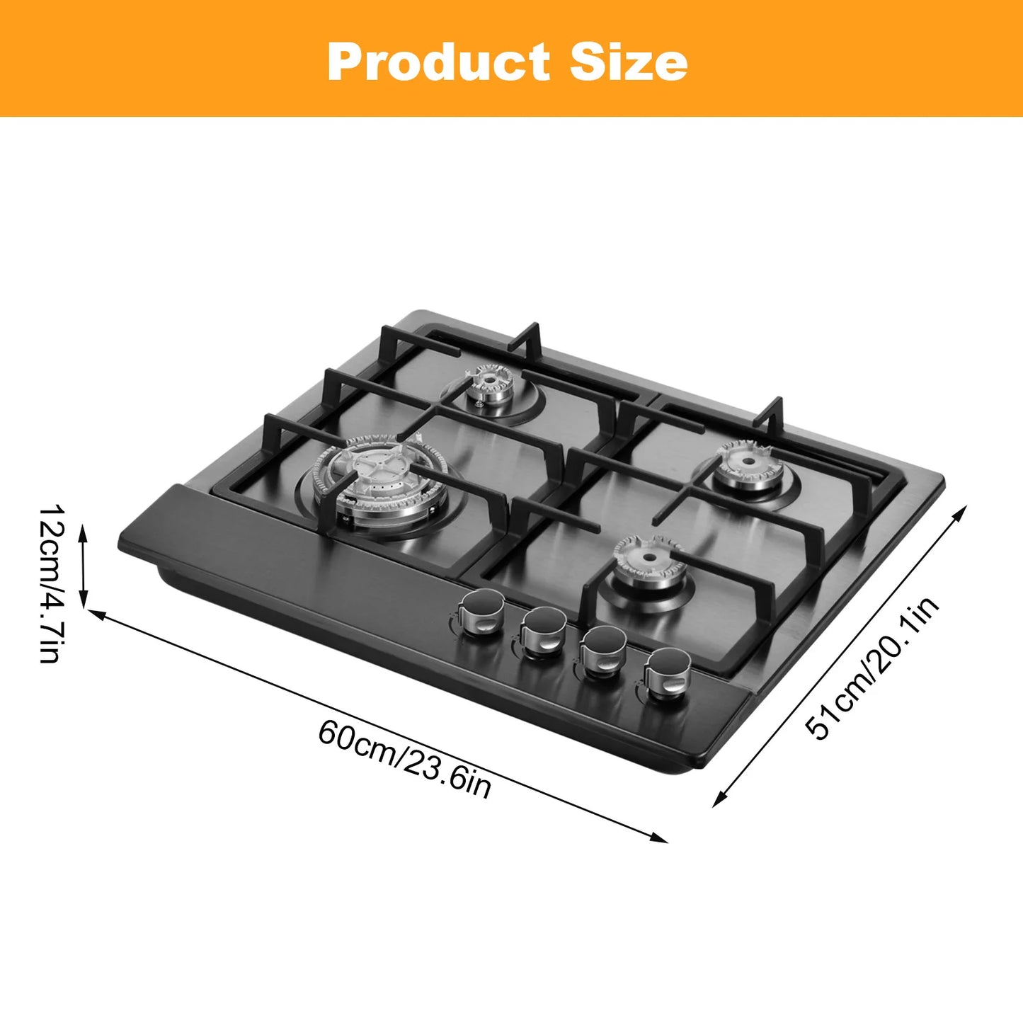 Indoor Propane Stove with Auto Ignition, Portable Countertop Stove Built-in Powerful Burners for Kitchen Cooking,Camping,Outdoor