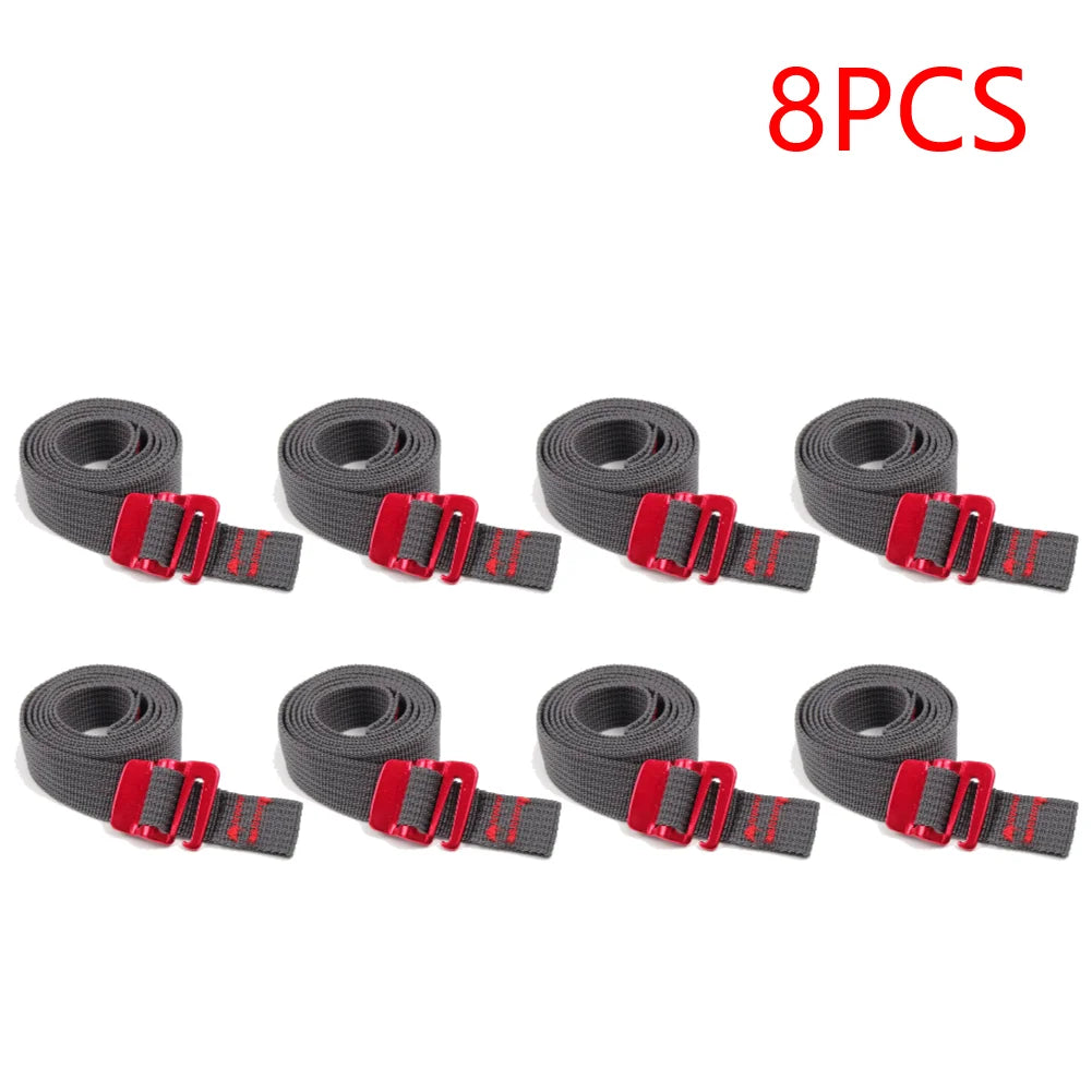 5-20PCS 1.5m Cord Tape Nylon Rope with Quick Release Hook Hiking Climbing Tension Belts  Buckle Tie-Down Belt Cargo Straps