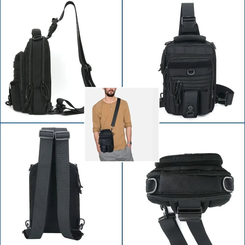 Dual Pistol Holster Chest Bag Concealed Carry Sling Crossbody Tactical Gun Convertible Backpack Shooting Hunting